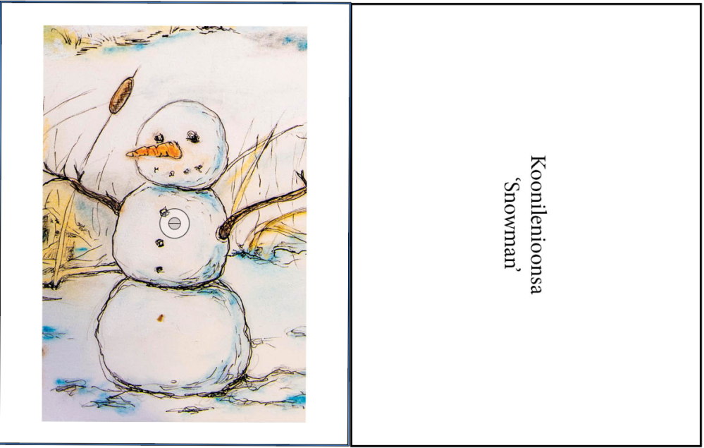 This is an example of the front and back for one winter poster information card.